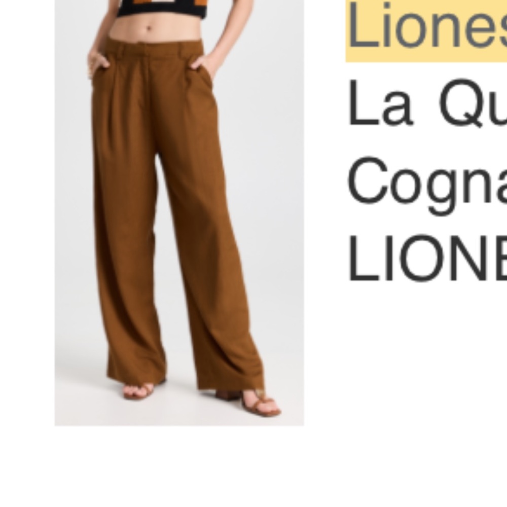 Lioness Wide-Leg Pants in Cognac Brown